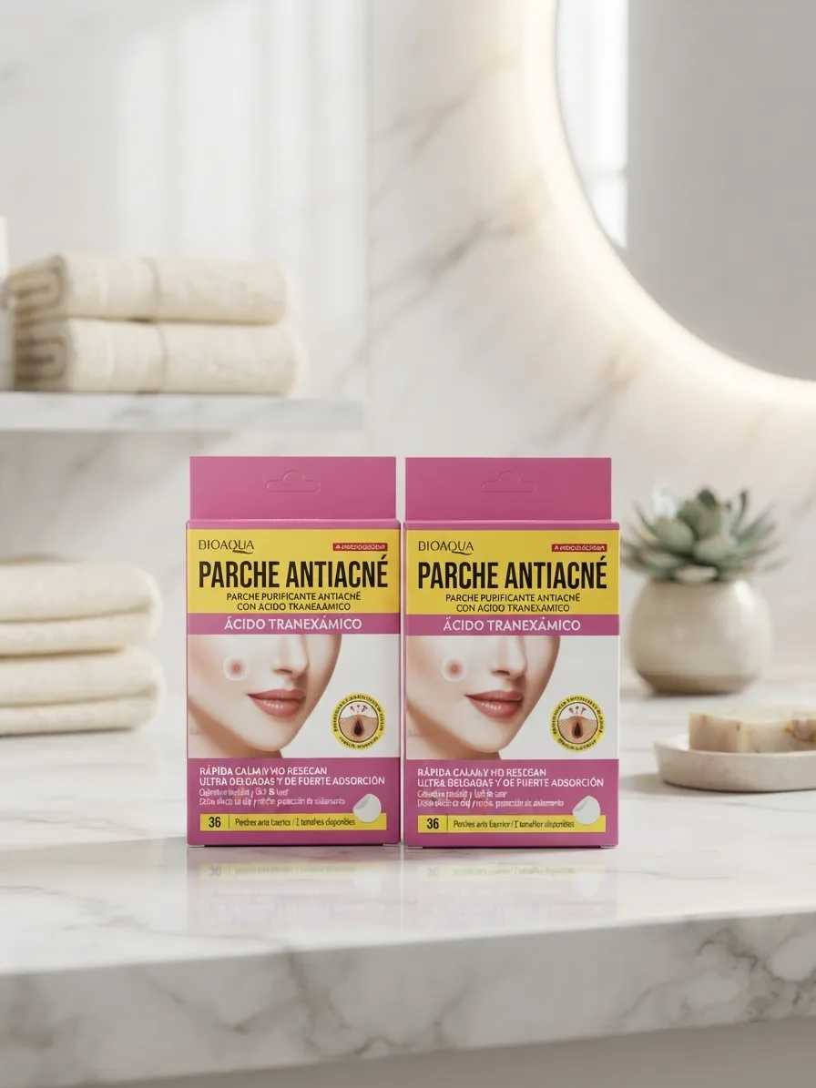 ✨ Parches Purificantes Antiacné Bioaqua con Ácido Tranexámico (36 Unidades) | Ultra Delgados y de Fuerte Adsorción 🩹🌿