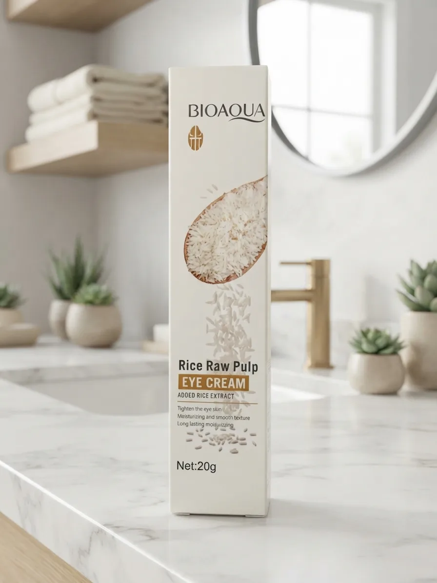 ✨ Contorno de Ojos Bioaqua Rice Raw Pulp (20g) | Crema Hidratante y Reafirmante con Extracto de Arroz 🌾👁️