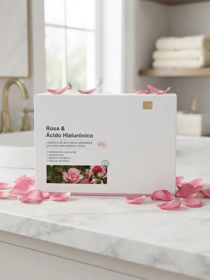 ✨ Set de 6 Piezas Bioaqua Rosa & Ácido Hialurónico 98% | Kit Hidratante, Antioxidante y Antienvejecimiento 🌹💧