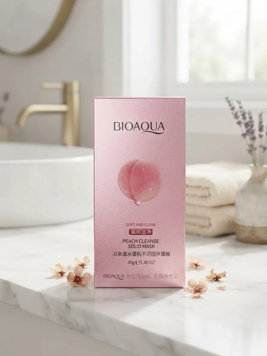 ✨ Mascarilla Sólida Limpiadora de Melocotón Bioaqua (40g) | Purificante, Hidratante y Suavizante 🍑💖