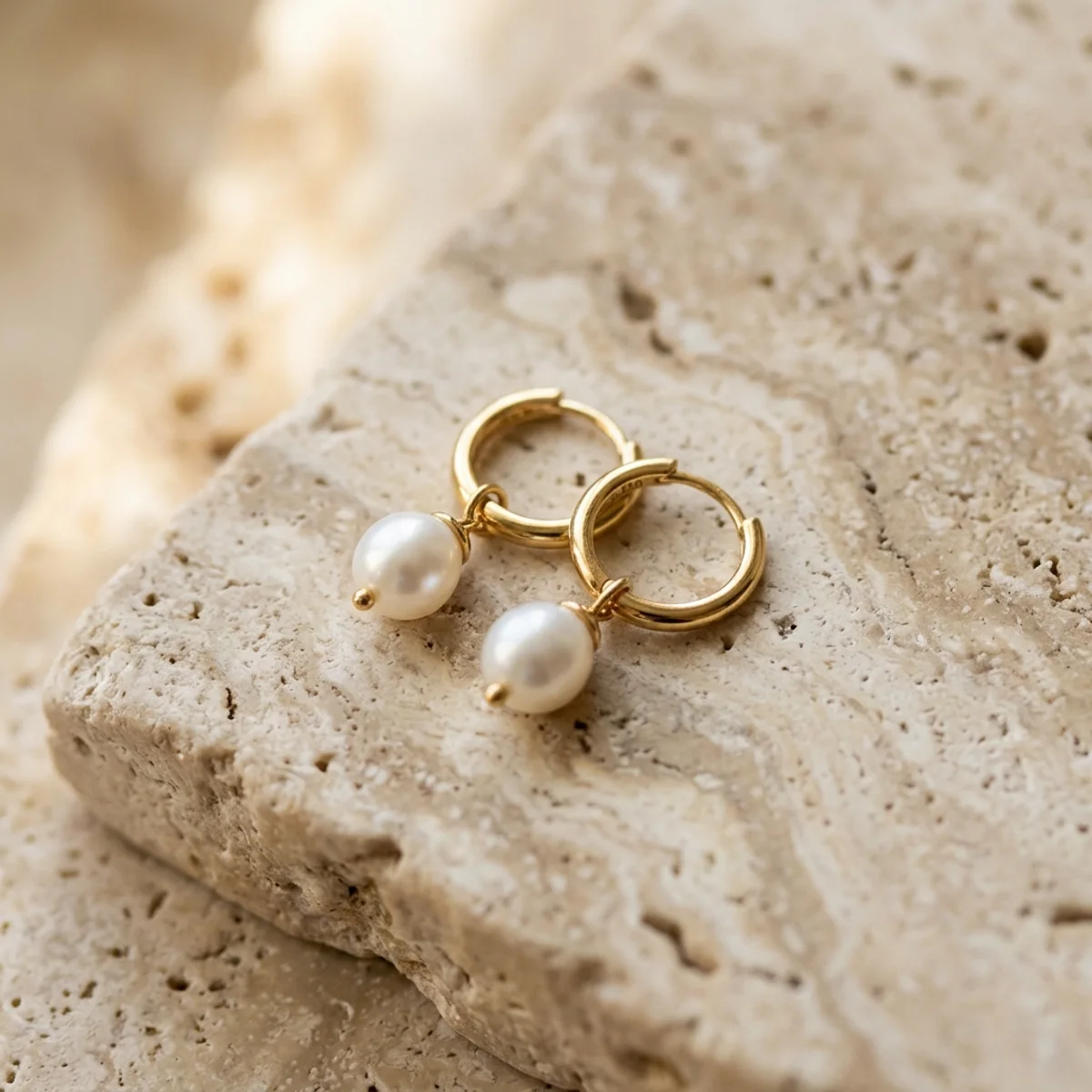 Argollas con Perla Colgante