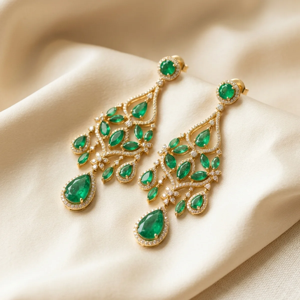 Aretes Chandelier Esmeralda