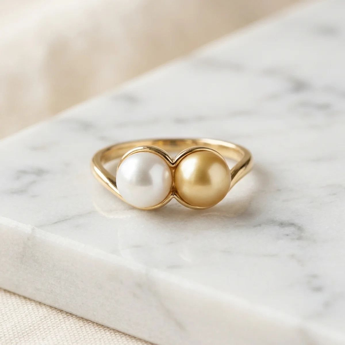 Anillo Toi et Moi de Perlas