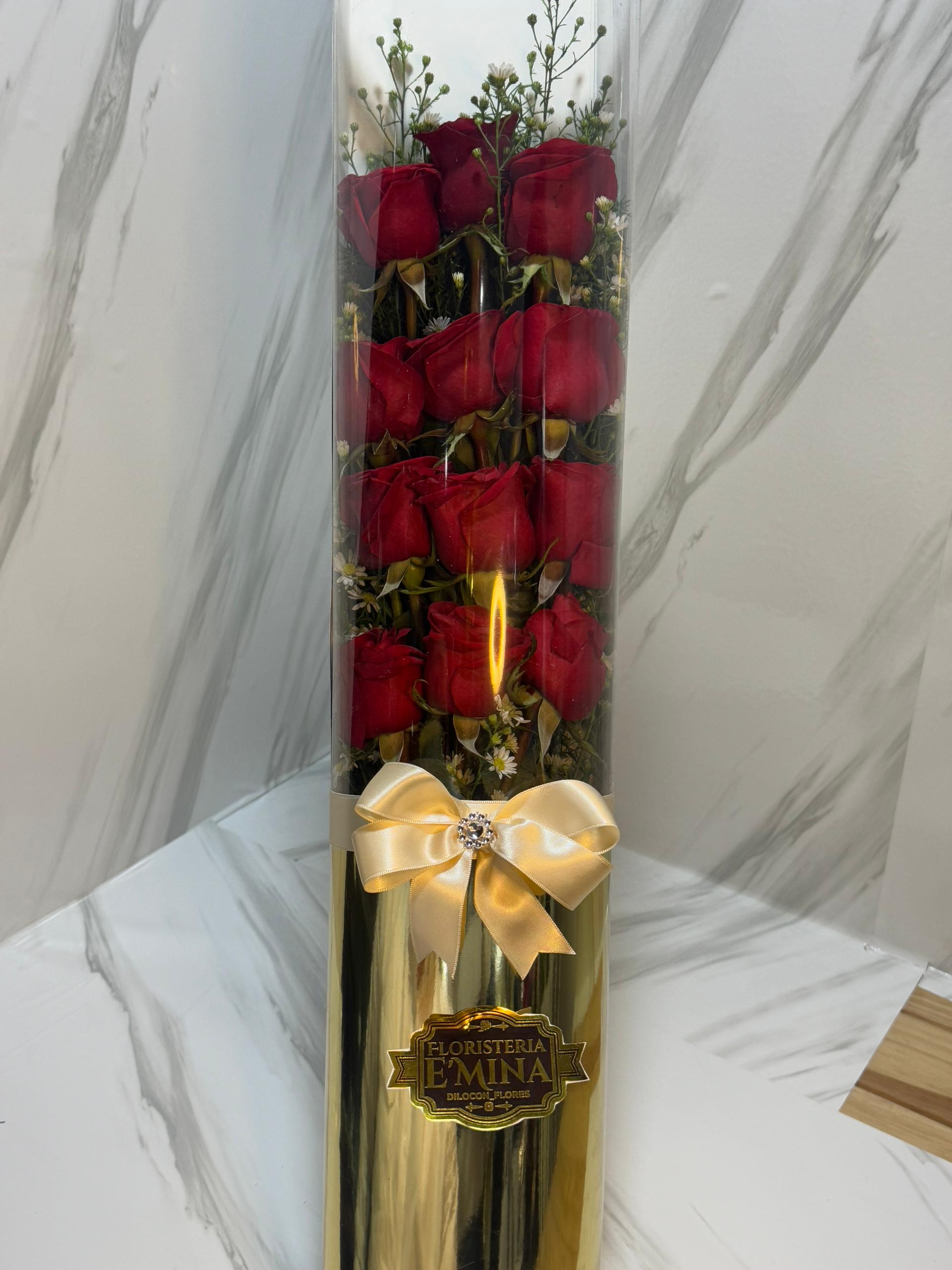 Cilindro  acetato 12 rosas