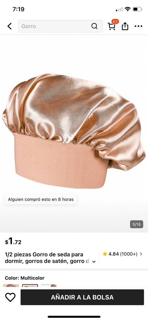 Gorro de dormir de seda 
