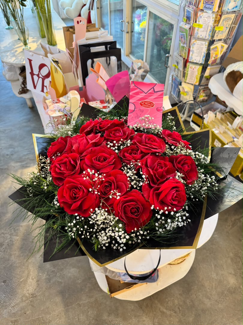 ramillete de rosas con aliento de bebe